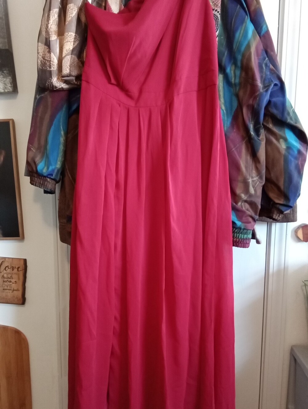 #6044 Elegant Berry One Shoulder Full Length Dress. -  14